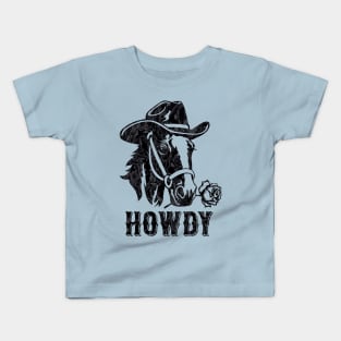 Howdy Horse with a Rose Kids T-Shirt